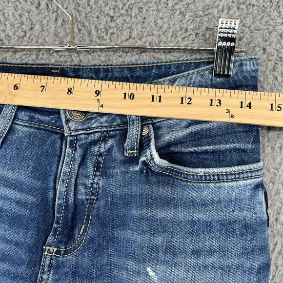 Silver Jeans Suki 28X31 Mid Straight Medium Wash Faded Denim Distressed - Picture 2 of 12